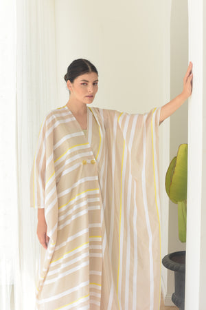 Ode Cape Striped Beige & Yellow